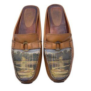 Vintage Jeon Icon Wearable Art Claude Monet Impressionist Painting Leather Shoes